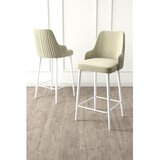 Hanah home set od 4 barskih stolica Tera, krem tkanina Babyface, bele metalne noge | Eponuda.com