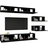  6-dijelni set TV ormarića crni od iverice | shoptok.hr