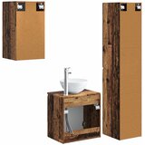  Set namještaja za kupaonicu 3 kom. Staro drvo Smeđa 33 x 34.5 x 160 cm | Shoptok.si