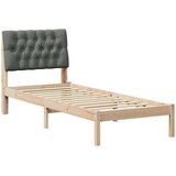  Posteljni okvir z oblazinjenim vzglavjem Rjava 75 x 190 cm, (5000084153) | Shoptok.si