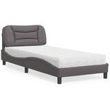 vidaXL Krevet s madracem sivi 90 x 190 cm od umjetne kože Cijene