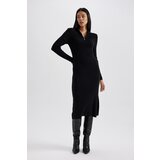 Defacto Fitted Zipper Collar Ribbed Long Sleeve Dress | Eponuda.ba