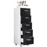 MID.YOU Visoka Komoda Zalo M, Bela, Črna | Shoptok.si