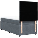 Box spring krevet s madracem tamnosivi 90x190 cm baršunasti | shoptok.hr