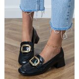 Gemre Black women's low-heeled shoes with a gold decoration Mareda | Shoptok.si