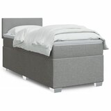 vidaXL Box spring postelja z vzmetnico svetlo siva 90x190 cm blago | Shoptok.si