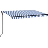 Tenda na ručno uvlačenje LED 400 x 300 cm plavo-bijela | Eponuda.com
