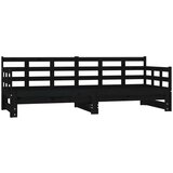  Dnevni ležaj na izvlačenje crni 2x (80x200) cm masivna borovina | shoptok.hr