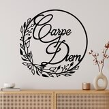 Opviq zidna dekoracija Carpe Diem 1, 56x56 cm, 1.5 mm, Crna Cene
