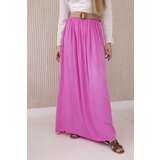 Kesi Włoski Viscose skirt with decorative belt pink | Shoptok.si