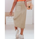 DStreet Spódnica jeansowa maxi TELL ME MAXI beżowa | Shoptok.si