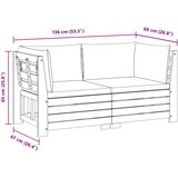  Set vanjskih sofa s jastukom 2 Komad Smeđa Čvrsto drvo akacije | Eponuda.ba