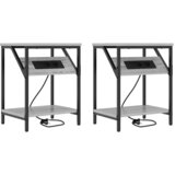  Noćni ormar 2 pcs Siva Sonoma 38 x 30 x 48 cm Konstruirano drvo | Eponuda.com