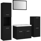 vidaXL Set kupaonskog namještaja od iverice crni | shoptok.hr