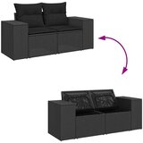  9-dijelni set vrtnih sofa s jastucima crni od poliratana | shoptok.hr