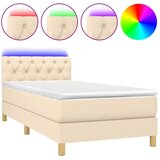  box spring s madracem LED krem 80 x 200 cm od tkanine | shoptok.hr