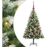 vidaXL Umjetna jelka s pantenom i pahuljicama Zelena i bijela 120 cm | shoptok.hr