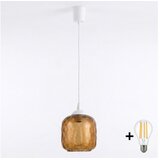Brilagi LED luster na sajli R GLASS 1xE27/60W/230V prečnik 14 cm bela/zadimljeno braon Cene