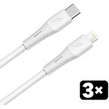 Avax Kabl CB4308 3X / USB-C to Lightning / 27W / 1.5 m / White Cene