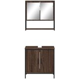  2-dijelni set kupaonskog namještaja boja smeđeg hrasta drveni | shoptok.hr