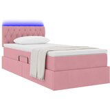  LED krevet za pohranu s madracem Ružičasta 90 x 200 cm Baršun | shoptok.hr