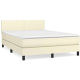  Boxspring - Krevet s oprugama i madracem krem 140x200 cm od umjetne kože - Krema 140 x 200 cm Gladak dizajn | shoptok.hr