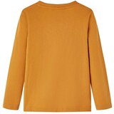  Dječja majica dugih rukava tamna oker boja 140 | shoptok.hr