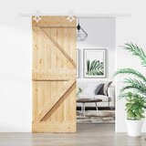  Klizna vrata Prirodna i bijela 85 x 210 cm Čvrsta borovina | shoptok.hr