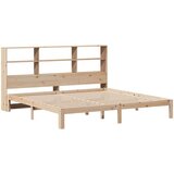 vidaXL Krevet s regalom za knjige bez madraca 200 x 200 cm od borovine | shoptok.hr