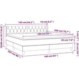  Box spring postelja z vzmetnico temno siva 160x200 cm blago, (20790700) | Shoptok.si