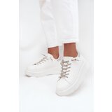 Boto Women's Sneakers on Platform with Decorative Lacing and Glitter White Belmira | shoptok.hr