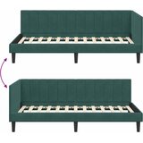  Kutni okvir kreveta Tamnozelena 100 cm x 200 cm Baršun | shoptok.hr