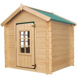 Timbela Zunanja otroška hiška, 13 mm deske - Lesena igralna hiška brez podov z zeleno streho V121 x 114 x 111 cm / 0,86 m2 - M570Z-1, naravni les, (21813841) | Shoptok.si