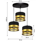  Luster na sajli MILO 3xE27/60W/230V zlatna/crna | Eponuda.com