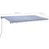  Avtomatsko zložljiva tenda s stebrički 6x3,5 m modra in bela, (20728938) | Shoptok.si