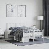  Metalni okvir kreveta uzglavlje i podnožje bijeli 120x200 cm | shoptok.hr