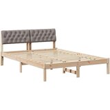  Kovinska posteljna konstrukcija Rjava in taupe 150 x 200 cm, (5000084075) | Shoptok.si