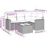  5-dijelna vrtna garnitura od poliratana s jastucima crna | shoptok.hr