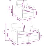 Set sofe 2 kom. Tamno smeđa Tkanina | shoptok.hr