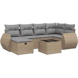  7-dijelni set vrtnih sofa s jastucima bež od poliratana | shoptok.hr