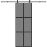 Furnova Drsna vrata z opremo 76x205 cm kaljeno steklo in aluminij, (21945089) | Shoptok.si