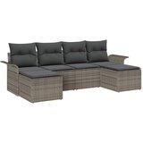  Sjedeća garnitura za vrt 6 kom. Siva poliratan 251 x 117 x 85 cm | shoptok.hr