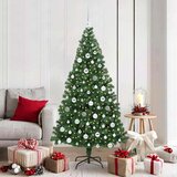 vidaXL Umestno božično drevo Zelena 180 cm PVC, jeklo in plastika | Shoptok.si