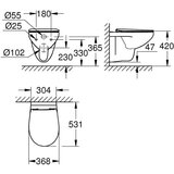 Grohe 39899000 Bau Ceramic viseča brezrobna WC školjka z WC desko Slim s počasnim zapiranjem | Shoptok.si
