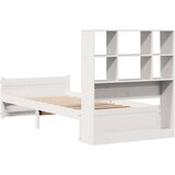 vidaXL Krevet s regalom za knjige bez madraca bijeli 90x200cm borovina | shoptok.hr