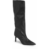 Calvin Klein Zimski škornji Geo Stiletto Knee Boot 70 HW0HW01691 Črna