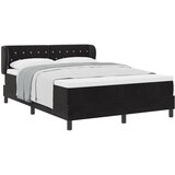 vidaXL Postelja s vzmetnico Črna 160x200 cm Žamet | Shoptok.si