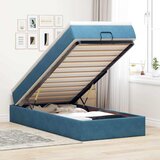 Maison Chic Otomanski Posteljni okvir - Enojna postelja - Postelja za odrasle z vzmetnico moder 100x200 cm žamet-J2292, (21761859) | Shoptok.si