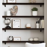 Maison Chic Stenska polica - Viseča Polica temno rjava 80x10x4 cm trdna hrastovina, (21784899) | Shoptok.si