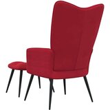  Stolica za opuštanje s osloncem za noge boja vina baršunasta | shoptok.hr